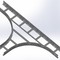Тройник для лестничного лотка АМЛЛЛ 600х100х3000 (радиус поворота 600 мм)